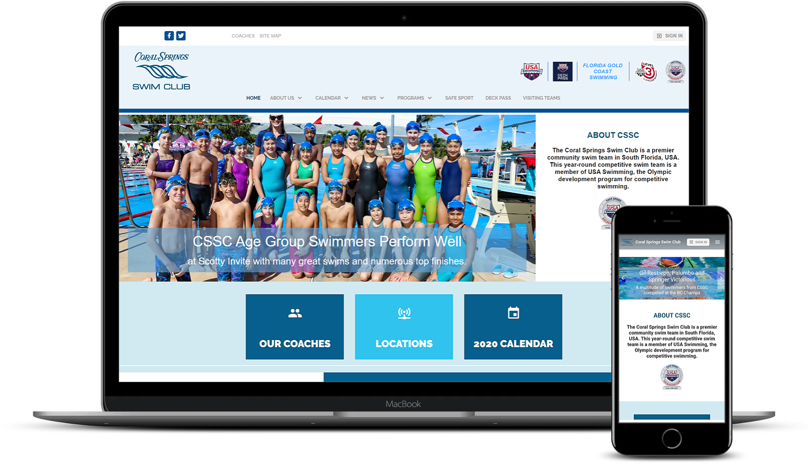 Coral Springs Swim Club Victoria Martinez WordPress & Web Developer